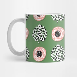 Papercut Monstera Leaves And Roses Mug